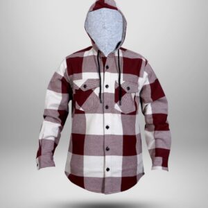 Flannel shirt with hoodie