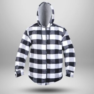 Flannel Shirt with Hood and Zipper inside Quilting