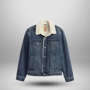 Men’s denim jacket with sherpa